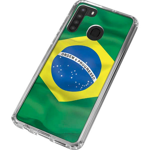 Brazil Flag Galaxy A21 Clear Case
